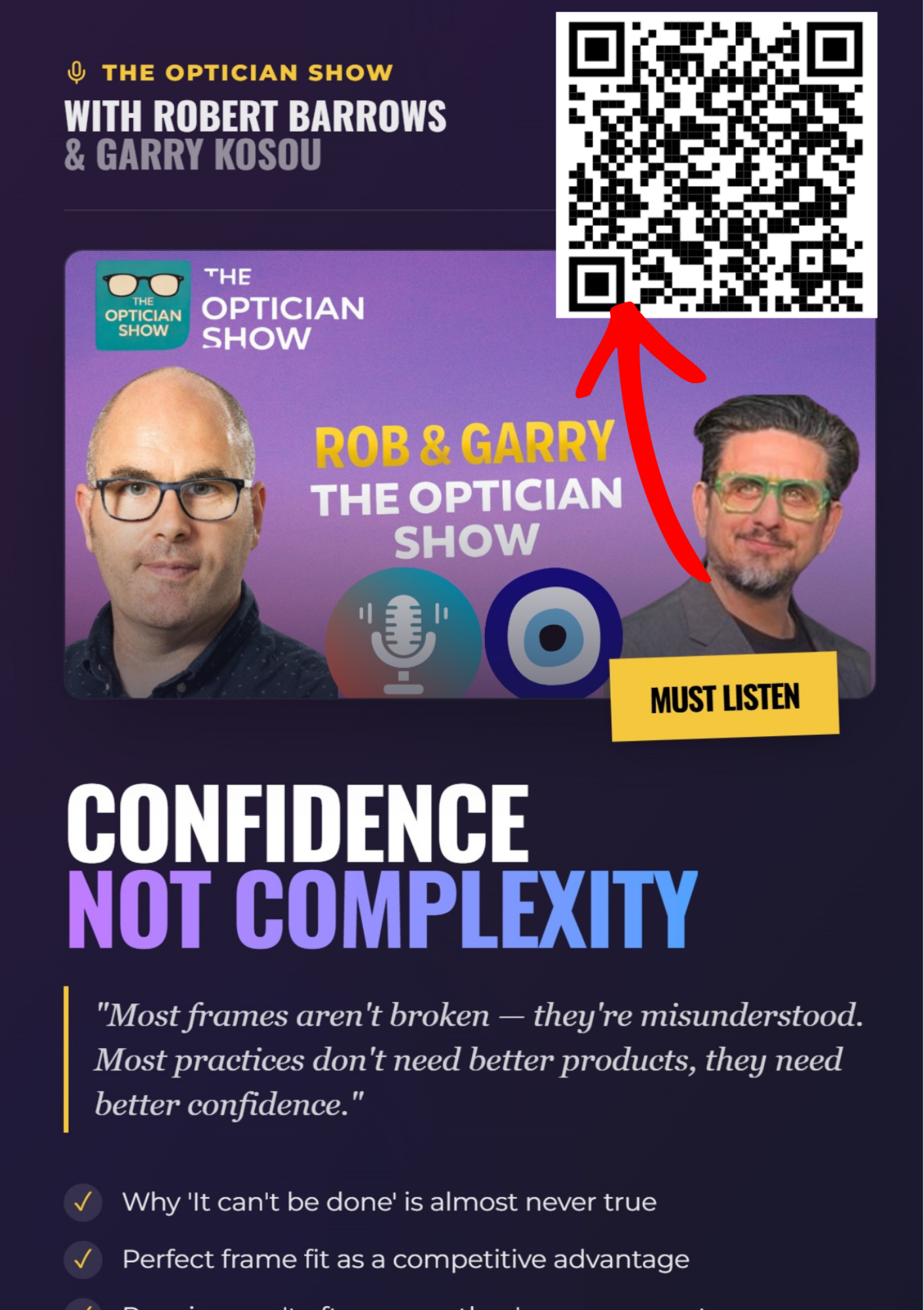The Optician Show podcast with Robert Barrows and Garry Kousoulou